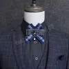 Moda retro vintage bowtie el yapımı erkekler rhinestone İngiliz elbise düğün damat kadife papyon erkekler için aksesuarlar