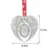 Aile d'ange Sublimation pendentif blanc transfert de chaleur impression Double face voiture ornements suspendus collier pour Auto décor à la maison