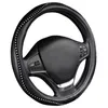 Steering Wheel Covers Fashion Cover Black Lychee Pattern With Luxury Crystal Rhinestone M Size Fits 38cmSteering