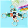 Party Favor Event Supplies Festive Home Garden Enamel Cactus Keychains Women Succent Potted Keychain Beach Style Hat Rings Creative Car Ke