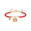 Charm Bracelets Chinese Style Year Lucky Red String Zodiac Cute Tiger Bracelet Couple Girlfriend Hand Strap Gift Student BraceletCharm Lars2