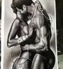 Naked Black Couple Oil Painting Perfect Lovers Canvas Posters and Prints Cuadros Wall Pictures For Living Room Decor Frameless6781920