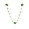 Luxury Design Emerald Gemstone Pendant Necklace Bracelet Wedding Jewelry for Women Gift