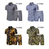 Summer Men S Odzież z krótkim rękawem Koszule Koszule 2 -częściowe moda męska Casual Beach Ubrania 220708