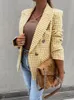 Women's Jackets Houndstooth Printed Casual Coat Slim Suit Blazer Women Office Lady Blazers Jacket Plaid FishionWomen's