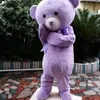 2022 Halloween Purple Bear Mascotte Costume De Haute Qualité Dessin animé Anime Thème Champ Caractère Adultes Taille de Noël Carnival Anniversaire fête d'anniversaire Outfit d'extérieur