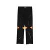 Men's Jeans High Street Loose Zipper Slit Flared Pants Men's Casual Black Denim Stacked Men PantsMen's