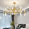 Modern Mode Designer Lampa Svart Guld LED Tak Art Deco Suspended Candelier Light Lampa för kök vardagsrum Loft sovrum