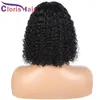 Kinky Curly Human Hair Bob Wig V Part Pixie Cut Short Brazilian Virgin Natural Curls Glueless Wigs For Black Women High Density