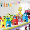 Enveloppe cadeau 20pcSset Sesame Sac en tissu non tissé Elmo Cookie Theme Party Decor Decoration Birthday Decor