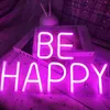 LED de feliz aniversário personalizado Flex transparente decoração de acrílico signo de neon letra de letra leve Party Background Presente criativo 220615