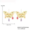 Papillon boucles d'oreilles pour femmes coloré pierre perlée Animal en forme de pendentif boucles d'oreilles bijoux de mode