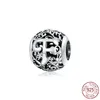 s925 Perline in argento sterling Charms Fai da te Alfabeto inglese Perline rotonde Pop Ciondolo classico da donna Originale Fit Pandora Bracciale Gioielli di moda Regalo da donna