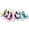 미니 시뮬레이션 신발 키링 캔버스 키 체인 여성 소녀 기념품 선물 가방 키 홀더 액세서리 캐주얼 G220421