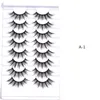 8 paar 5D False Wimper Soft 3D Mink Eyelashes Wispy Long False Washes Natural Makeup Faux Wimper voor Make-up