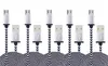 Nylongeflochtene Typ-C-Kabel Micro-USB-Ladeadapter 1 m/2 m/3 m Buntes 2A USB-C-Datensynchronisierungskabel für Smartphones
