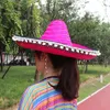 Mexican Party Hat Men Femmes larges Brim Straw Kids Adulte Outdoor Decorative Colorful bord Chapeaux Créative Fashion Sombrero 220808