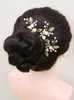 Headpieces Vintage Silver Gold Leaf Hair Pins Pearl Flower sieraden voor bruid feest ornamenten bruiloft accessoires Clipsheadpieces