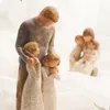 [MGT] Nordic Style Love Family Resin Figure Figurine Ornamenten Happy Time Woondecoratie Ambachten Meubels 220329