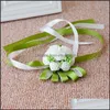 Wedding Wrist Hand Flowers Bride Bridesmaids Cors Groom Boutonniere White Decorations Gwb14233 Drop Delivery 2021 Decorative Wreaths Festi