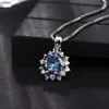 Pendant Necklaces Hearts And Arrows Sea Blue Moissanite Diamond 925 Silver Female Net Red Selling Necklace Clavicle ChainPendant