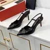 Designer Women Sandals Arrow Thin Heels Leather Fashion Wedding Party Metal Color One Line Baotou High Heels