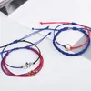 Bracelet Perle Boucles D'oreilles Ensemble De 3 Bracelet De Baseball Tricoté À La Main Charme Poignet Filles Accessoires Cadeaux De Vacances Ensemble De Bijoux OccidentauxBangle Inte22