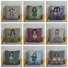 Kuddefodral Lovely Little Girls Cushion Cover Cute Cartoon Child Mönster Square Pillow Case Super Soft Short Plush Pillows Case Home Decor 220714