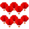 50 pièces 6 pouces lanterne en papier rouge chinois traditionnel pour 2023 décoration de l'année chinoise accrocher des lanternes de Festival étanches 220527