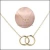 Collane con ciondolo Pendenti Gioielli Infinity Collana a doppio cerchio Design semplice Sorella Gioielli per donna Ragazza Catena clavicola in oro Stainl