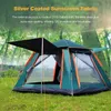 5-6 Camping tenten Outdoor Automatische pop-up tent Familie Picknick Tent Tent draagbare rugzak tent zeil voor zonnescherming H220419