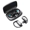 Bluetooth Ear Hook Hörlurar Trådlösa hörlurar Headset LED-skärm Sportspel Vattentät HIFI brusreducerande binaural hörlurspropp för smart mobiltelefon