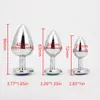 3pcs/Set metal anal fiş Gem baz boncukları kadınlar için erkekler seksi oyuncaklar prostat masajı poposu yetişkin