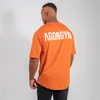 Herr tshirts överdimensionerade lösa tshirt sommar kroppsbyggande fitness bomull hip hop t shirt muskel för män tee gym man stränger tees topps 230206