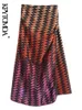 KpyTomoa Moda feminina com apliques metálicos com nó impresso Midi Dress Vintage High Cídhar Back Zipper Saias femininas Mujer 220701