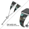 Resin Bracelet Strap For Apple Watch Series 7 Se 6 5 4 Women Tortoise Shell Wristband iwatch Band 41mm 45mm 44mm 42mm 40mm 38mm Watchband With Pendant Chain Accessories