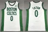 Finalen man basket Jayson Tatum Jersey 0 Jaylen Brown 7 Alla sömda lagfärgvit Green Black för sportfans Pure Cotton