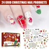 24 Grid Beauty Blind Box Natale Bellissimi kit di adesivi per unghie Piccoli ornamenti Prodotti per unghie Regali creativi