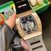 Watch Designer Luxury Mens Mechanics Watch Richa Milles Wristwatch Carved Jackie Chan Wine Barrel Full-automatic Mechanical with Diamond All3