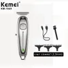 Kemei Km-1949 Professional Hair Clipper Tutti i metalli Uomo Electric Cordless Capelli Trimmer 0mm Baldheadhed T Lama Finish Traction Haircut Machine 320W
