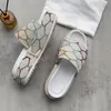 Dames slippers mode geborduurde canvas designer dia's slip op meisjes 60 mm overdekte platform sandalen maat 35-45 met doos