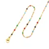 Catene Moda Collana a catena con cavo a maglie in acciaio inossidabile Collana con smalto multicolore in oro Donna Uomo Gioielli Regali 60-50 cm di lunghezza 1 PCChains