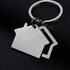 Modern House Home Nyckelring Metal Hollow Out Key Ring for Women Bag Charm Car Unisex Christmas Present Present Jewelry