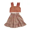 Kids Grils Summer Set Suits Polka Dot Clothes Set Baby Suit 2Pcs Vest+pants Sets 1-6 Years Children's Fashion Outfits Clothes 220425