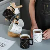 컵 접시 수신기 머그 북유럽 인 스타일 창조적 미니멀리스트 세라믹 컵 사무실 홈 커플 컵 컵 쌍