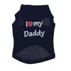 Dog Apparel Selling Summer Vest Shirt Clothes Coat Pet Cat Puppy 100%Cotton Vests I LOVE MY DADDY MOMMY Clothing For Dogs Costumes