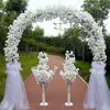 Ghirlande di fiori decorativi 2,5 m Arco in ferro da sposa in metallo Supporto per fiore artificiale Fiore di ciliegio fai da te per guida stradale per feste sullo sfondoDecorativo