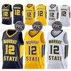 Nikivip Ja Morant Murray State Basketball Jersey Racers University 1 Zion Williamson 12 College Heren gestikt