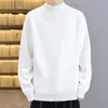 Men's Sweaters Men's Autumn Winter Turtleneck Male Thick Fleece Solid Color High Neck Sweater Long Sleeve Knitted PulloverMen's