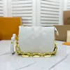 Borsa con clip per ascelle Borsa a tracolla da donna Pelle di pecora Lettere in rilievo Moda Tasca con cerniera Borse a catena Scomparto interno in tela